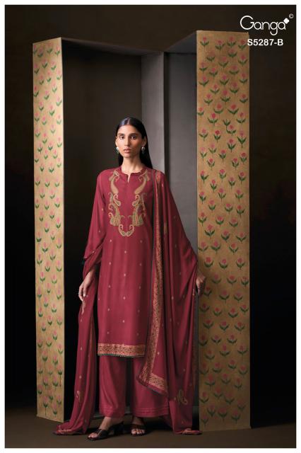 Ganga haelia 5287 pashmina dress materials wholesale